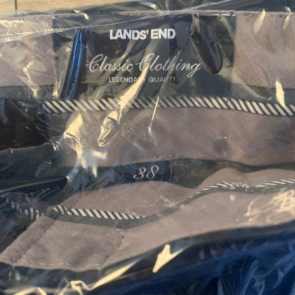 NWT LANDS' END MEN'S YEAR ROUNDER PLAIN FRONT CW WOOL PANTS TRUE NAVY 38, 42 - Picture 7 of 10